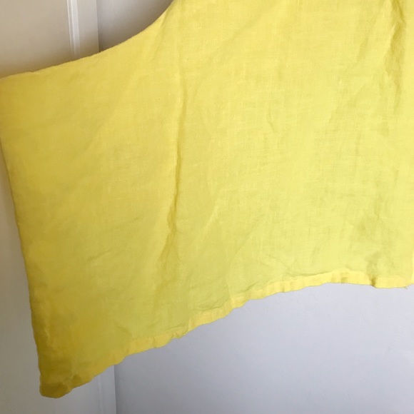 bryn WALKER Button Front Relaxed Linen Lagenlook Duster Jacket Yellow Medium - Picture 6 of 12